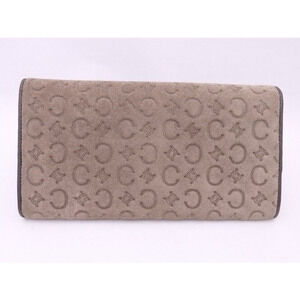 Celine Greige Long Wallet Suede Macadam